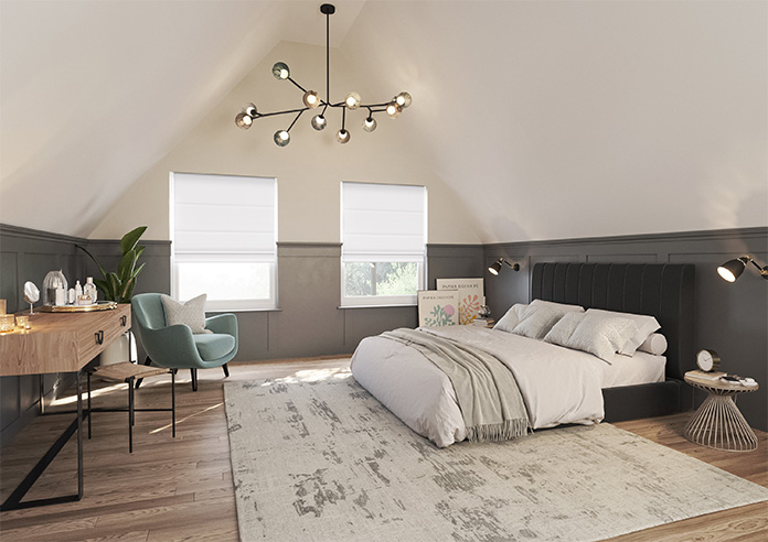 Atina (Blackout), Bright White - Twist&Fit Roman Blind - Image 6